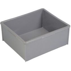 kaiserkraft Stapelkasten aus Polyethylen, ohne Verstärkungsrippen, Volumen 30 l, grau