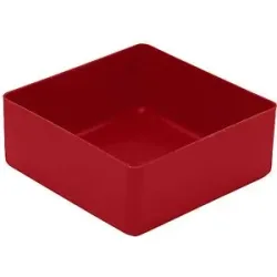 kaiserkraft Einsatzkasten, Höhe 40 mm, rot, LxB 99 x 99 mm, VE 50 Stk