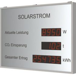 kaiserkraft LED-Photovoltaik-Anzeige, HxBxT 400 x 500 x 39 mm, silber eloxiert
