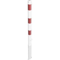Absperrpfosten, Ø 60 mm, weiß / rot, herausnehmbar, mit 1 Öse Schake