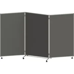 Präsentationswand, faltbar und mobil, HxBxT 1905 x 3040 x 500 mm, dunkelgrau eurokraft basic
