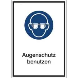 kaiserkraft Kombizusatzschilder für Gebotszeichen, Augenschutz benutzen, Folie, LxHxT 210 x 297 x 0.1 mm