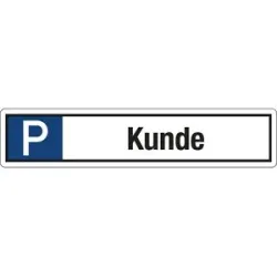 kaiserkraft Parkplatzkennzeichen, Aluminium, P / Kunde, LxH 520 x 110 mm