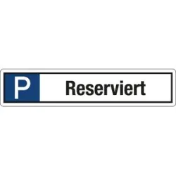 kaiserkraft Parkplatzkennzeichen, Aluminium, P / Reserviert, LxH 520 x 110 mm