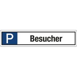 kaiserkraft Parkplatzkennzeichen, Aluminium, P / Besucher, LxH 520 x 110 mm