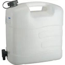 Wasserkanister mit Ablasshahn, 20 Liter, VE 5 Stk, LxBxH 416 x 203 x 408 mm, ab 5 VE PRESSOL