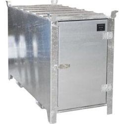 Leuchtstoffröhren-Box, feuerverzinkt, Volumen 1350 l, 1100 Stk Ø 25 mm / 500 Stk Ø 37 mm, LxBxH 2100 x 770 x 1125 mm eurokraft pro