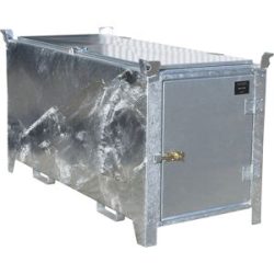 Leuchtstoffröhren-Box, feuerverzinkt, Volumen 1140 l, 1100 Stk Ø 25 mm / 500 Stk Ø 37 mm, LxBxH 2100 x 770 x 975 mm eurokraft pro