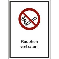 kaiserkraft Kombizusatzschild mit Text für Verbotszeichen, Rauchen verboten, VE 10 Stk, Kunststoff, LxHxT 210 x 297 x 1 mm