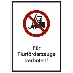 kaiserkraft Kombizusatzschild mit Text für Verbotszeichen, Für Flurförderzeuge verboten, VE 10 Stk, Folie, LxHxT 210 x 297 x 0,1 mm