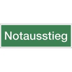 kaiserkraft Kombizusatzschild mit Text für Rettungszeichen, Notausstieg, Folie, VE 10 Stk, Folie, LxHxT 300 x 100 x 0,1 mm