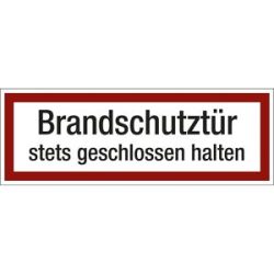 kaiserkraft Brandschutzkennzeichen für die Feuerwehr, Brandschutztür stets geschlossen halten, VE 10 Stk, Folie, LxH 210 x 74 mm