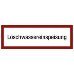 kaiserkraft Brandschutzkennzeichen für die Feuerwehr, Löschwassereinspeisung, VE 10 Stk, Folie, LxH 297 x 105 mm