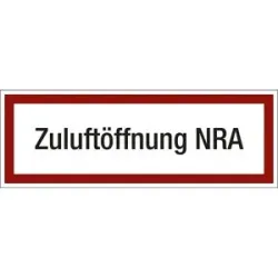 kaiserkraft Brandschutzkennzeichen für die Feuerwehr, Zuluftöffnung NRA, VE 10 Stk, Folie, LxH 210 x 74 mm