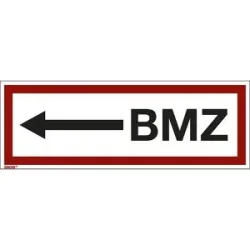 kaiserkraft Brandschutzkennzeichen für die Feuerwehr, BMZ, Pfeil nach links, VE 10 Stk, Folie, langnachleuchtend, LxH 297 x 105 mm