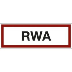 kaiserkraft Brandschutzkennzeichen für die Feuerwehr, RWA, VE 10 Stk, Kunststoff, LxH 297 x 105 mm