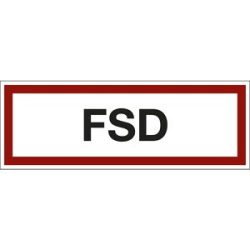 kaiserkraft Brandschutzkennzeichen für die Feuerwehr, FSD, VE 10 Stk, Kunststoff, LxH 297 x 105 mm