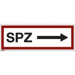 kaiserkraft Brandschutzkennzeichen für die Feuerwehr, SPZ, Pfeil nach rechts, VE 10 Stk, Kunststoff, langnachleuchtend, LxH 297 x 105 mm