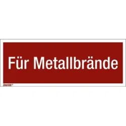 kaiserkraft Kombizusatzschilder mit Text für Brandschutzzeichen, Für Metallbrände, VE 10 Stk, LxH 200 x 75 mm