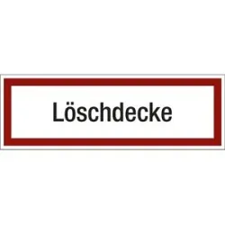 kaiserkraft Brandschutzkennzeichen für die Feuerwehr, Löschdecke, VE 10 Stk, Kunststoff, langnachleuchtend, LxH 150 x 50 mm