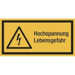 kaiserkraft Kombischilder mit Text für Warnkennzeichen, Hochspannung Lebensgefahr, rechteckig, VE 10 Stk, Folie, LxH 74 x 37 mm