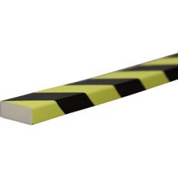 Flächenschutz Typ D, 1-m-Stück, gelb/schwarz, tagesfluoreszierend
