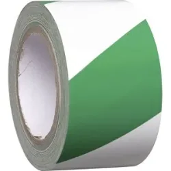 Bodenmarkierungsband aus Vinyl, zweifarbig, Breite 75 mm, grün / weiß, VE 8 Rollen Moravia