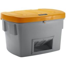Universal- und Streugutbehälter, mit Entnahmeöffnung, 700 l, Deckel orange eurokraft pro