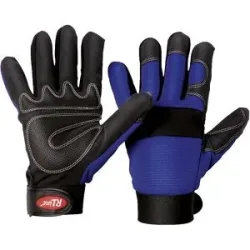 kaiserkraft Mechanikerhandschuhe mit Fingerknöchelpolsterung, blau, VE 6 Paar, Größe 9, ab 10 VE