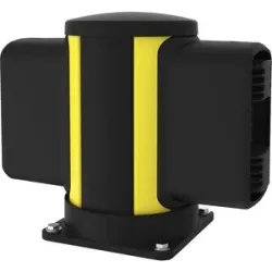 Rammschutz-Mittelpoller X-Protect, Höhe 350 mm, zwei Anschlüsse, gegenüberliegend Axelent