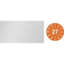 kaiserkraft Kabelprüfplakette, Jahresplakette, LxH 60 x 20 mm, 27, orange