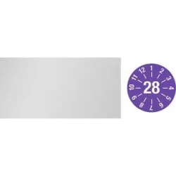 kaiserkraft Kabelprüfplakette, Jahresplakette, LxH 60 x 20 mm, 28, violett
