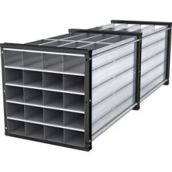 Wabenregal, HxBxT 1000 x 1000 x 3000 mm, 20 Wannen, 4 x 5 Fächer eurokraft pro