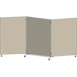 Präsentationswand, faltbar und mobil, HxBxT 1905 x 3640 x 500 mm, beige eurokraft basic