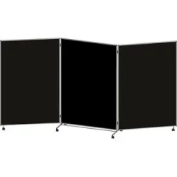Präsentationswand, faltbar und mobil, HxBxT 1905 x 3640 x 500 mm, schwarz eurokraft basic