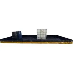 Auffangwanne, faltbar, PE, schwarz/gelb, Auffangvolumen 4300 l eurokraft basic