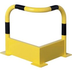 Rammschutzbügel mit Unterfahrschutz, Ø 60 mm, Stahl, Höhe 640 mm, Breite 650 mm, Ecke Mottez