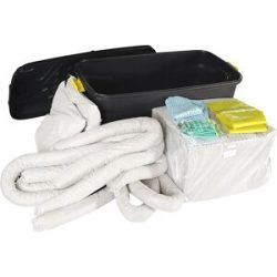 Leckage-Notfallset in Rollkoffer, Bindung 150 l, Ausführung Öl, weiß eurokraft basic