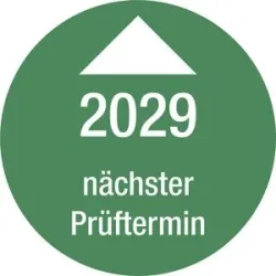 kaiserkraft Nächster Prüftermin, Jahreszahl, Dokumentenfolie, Ø 25 mm, VE 10 Stk, 2029, grün