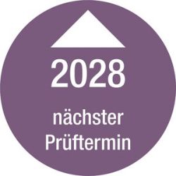 kaiserkraft Nächster Prüftermin, Jahreszahl, Dokumentenfolie, Ø 25 mm, VE 10 Stk, 2028, violett