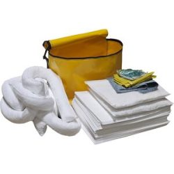 Leckage-Notfallset in PVC-Tasche, Bindung 75 l, Ausführung Öl, weiß eurokraft basic