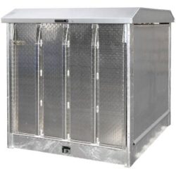 Gefahrstoffdepot, mit Alutür als Auffahrrampe, für 4 x 200-l-Fässer, verzinkt eurokraft pro