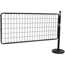 Absperrpfosten-Anbauset mit Gitter, 1 Pfosten, 1 Gitter, schwarz VISO