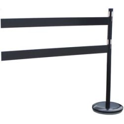 Absperrpfosten-Anbauset mit Planken, 1 Pfosten, 2 Planken, schwarz VISO