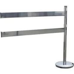 Absperrpfosten-Anbauset mit Planken, 1 Pfosten, 2 Planken, Edelstahl / verchromt VISO