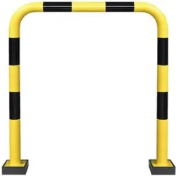 Rammschutzbügel SWING, Inneneinsatz, 1240 x 1000 mm, gelb/schwarz