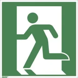 kaiserkraft Rettungswege, links, nur in Verbindung mit Richtungspfeil, VE 10 Stk, Aluminium, 200 x 200 mm