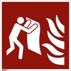 kaiserkraft Brandschutzzeichen, Feuerlöschdecke, VE 10 Stk, Folie, 200 x 200 mm