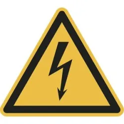 kaiserkraft Warnkennzeichen, Warnung vor gefährlicher elektrischer Spannung, VE 10 Stk, Folie, Schenkellänge 100 mm