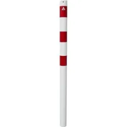 Absperrpfosten, Ø 76 mm, weiß / rot, zum Einbetonieren, ohne Öse Schake